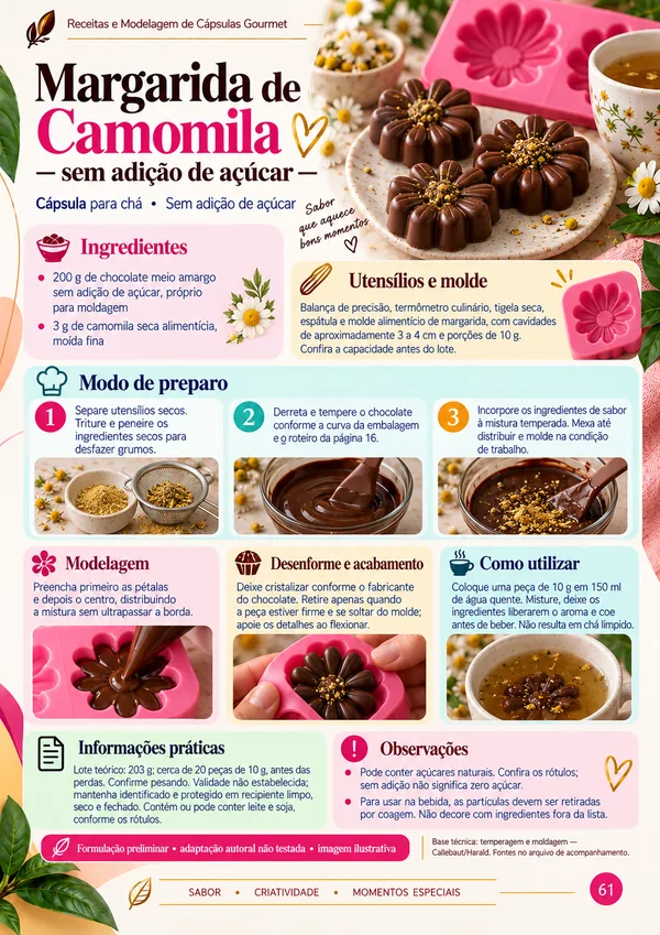 Margarida de Camomila — sem adição de açúcar