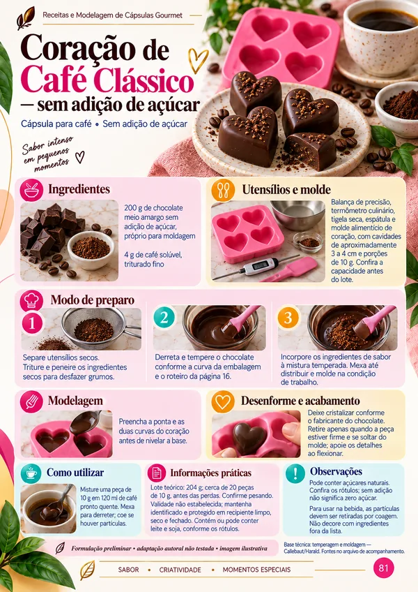 Coração de Café Clássico — sem adição de açúcar