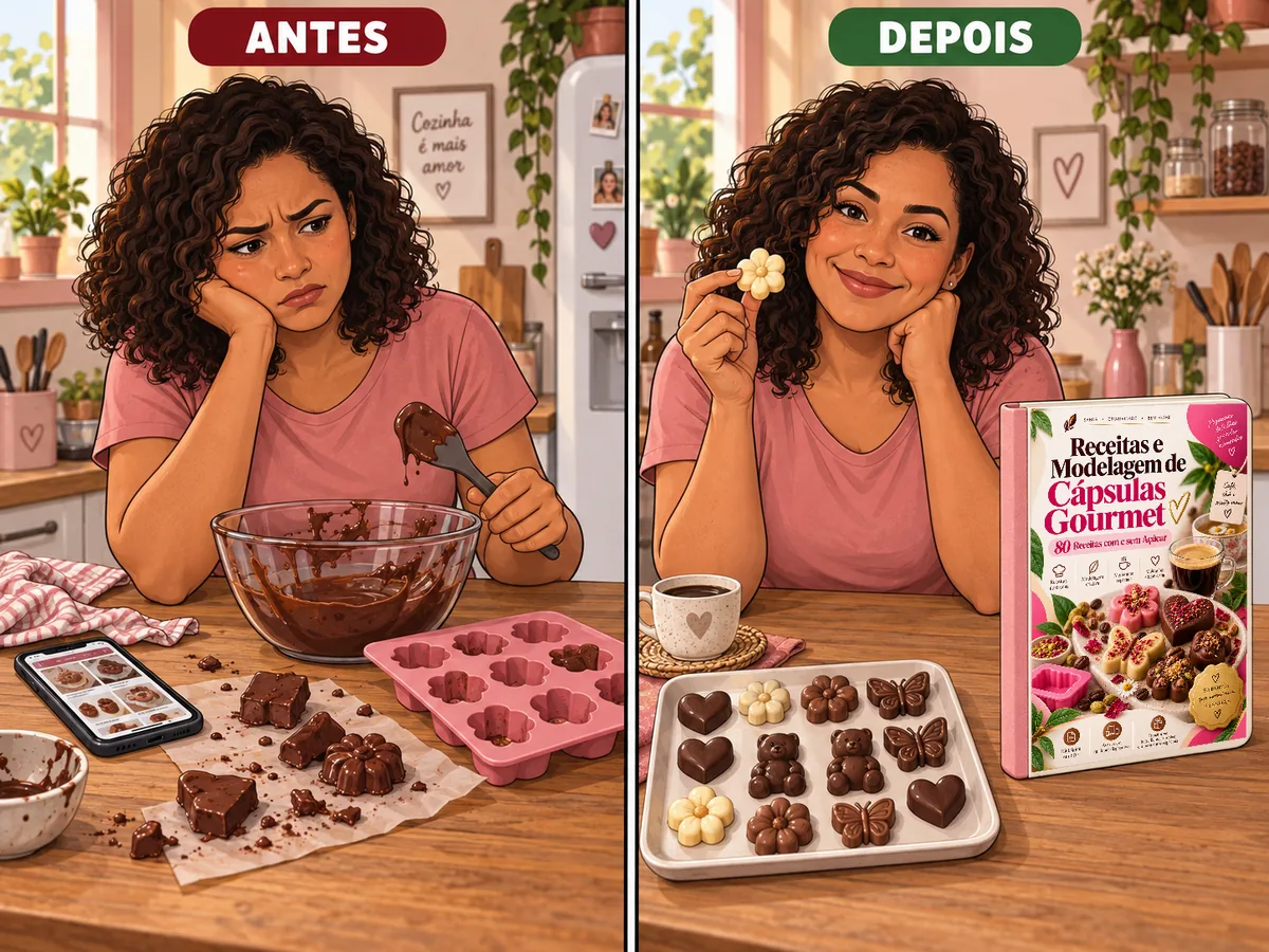 Antes e depois ilustrativo: da dúvida ao prazer de criar suas cápsulas gourmet